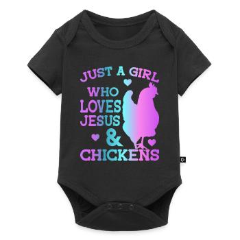 Jesus And Chickens Farmer Lover Farmer - Baby Premium short-sleeve bodysuit - black - Front