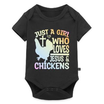 Jesus And Chickens Farmer Lover Farmer - Baby Premium short-sleeve bodysuit - black - Front
