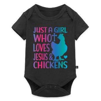 Jesus And Chickens Farmer Lover Farmer - Baby Premium short-sleeve bodysuit - black - Front