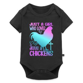 Jesus And Chickens Farmer Lover Farmer - Baby Premium short-sleeve bodysuit - black - Front