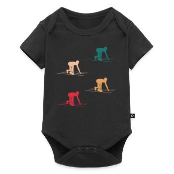 Sprint-Start Dynamik in Farbe Geschenk - Baby Premium Kurzarmbody - Schwarz - Vorne