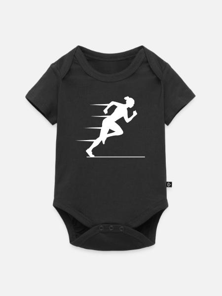 Eleganz & Kraft - Sprinterin Stilvoll - Baby Premium Kurzarmbody - Schwarz
