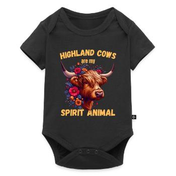 Vache, Highlands Écossais, Boeuf, , Animal, Âme - Body à manches courtes Premium Bébé - noir - Devant