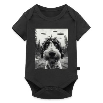 alienDog - Alien Selfie Sexy UFO - Baby Premium short-sleeve bodysuit - black - Front