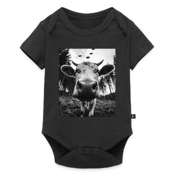 Cow - Alien Selfie Ayrshire UFO - Baby Premium short-sleeve bodysuit - black - Front