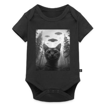 Cat - Alien Selfie Burmilla UFO - Baby Premium short-sleeve bodysuit - black - Front