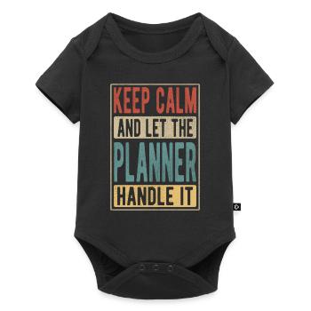 Cadeau rétro planificateur - Body à manches courtes Premium Bébé - noir - Devant