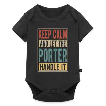 Cadeau rétro Porter - Body à manches courtes Premium Bébé - noir - Devant