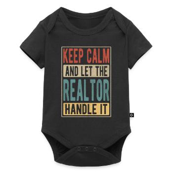 Makler Retro Geschenk - Baby Premium Kurzarmbody - Schwarz - Vorne