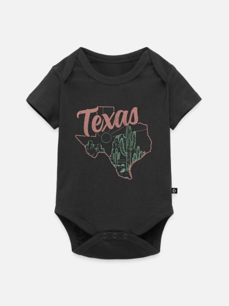 Texas - Baby Premium Kurzarmbody - Schwarz
