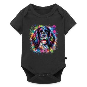 Épagneul springer anglais coloré aquarelle - Body à manches courtes Premium Bébé - noir - Devant