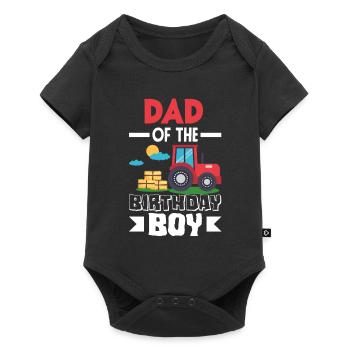 Papa Vom Geburtstagskind Traktor - Baby Premium Kurzarmbody - Schwarz - Vorne