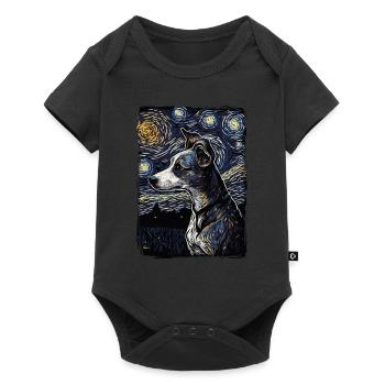 Lévrier italien Nuit étoilée - Body à manches courtes Premium Bébé - noir - Devant