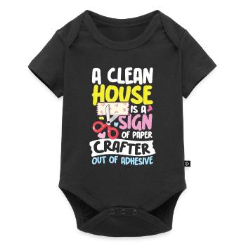 A Clean House is a Sign of Paper Crafter - Baby Premium Kurzarmbody - Schwarz - Vorne