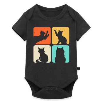 Motif de chat - Body à manches courtes Premium Bébé - noir - Devant