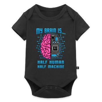 Artificial intelligence / half-man, half-machine - Baby Premium short-sleeve bodysuit - black - Front