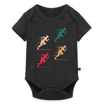 Sprinters colorés Elite - Body à manches courtes Premium Bébé - noir - Devant