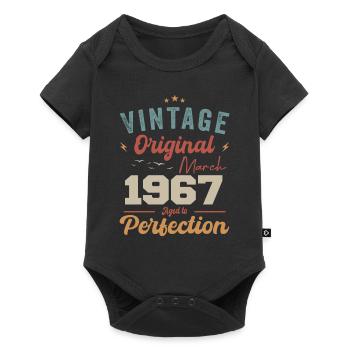 März 1967 Jahrgang geboren Vintage Geburtstag - Baby Premium Kurzarmbody - Schwarz - Vorne