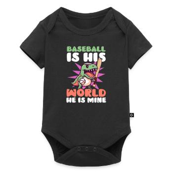 Baseball Mom est son monde, il est le mien - Body à manches courtes Premium Bébé - noir - Devant