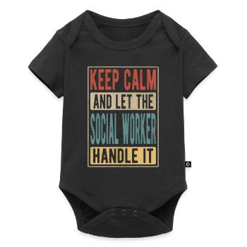 Social Worker Retro Gift - Baby Premium short-sleeve bodysuit - black - Front