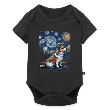 Corgi Starry Night - Baby Premium short-sleeve bodysuit - black - Front