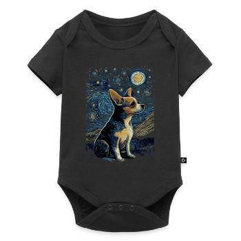 Chihuahua Starry Night - Baby Premium Kurzarmbody - Schwarz - Vorne