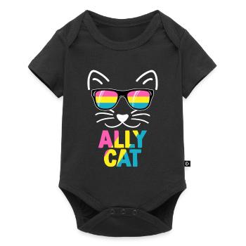 Ally Cat Pansexual Stuff Pan Pride Flag LGBTQ - Body à manches courtes Premium Bébé - noir - Devant