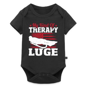 My kind of therapy tobogganing - Baby Premium short-sleeve bodysuit - black - Front