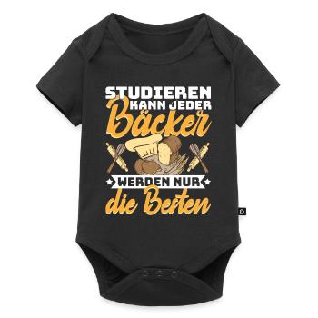 Bäcker Konditor Studieren kann jede Bäcker werden - Baby Premium Kurzarmbody - Schwarz - Vorne