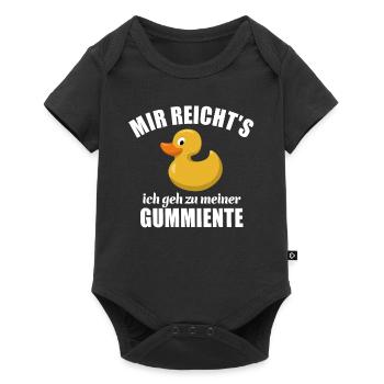 Mir reicht's ich geh zu meiner Gummiente - Baby Premium Kurzarmbody - Schwarz - Vorne