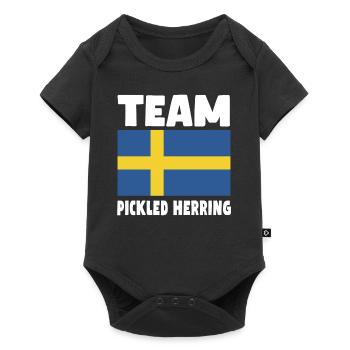 Hareng mariné drapeau suédois - Body à manches courtes Premium Bébé - noir - Devant