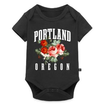 Portland, Oregon, États-Unis - Body à manches courtes Premium Bébé - noir - Devant