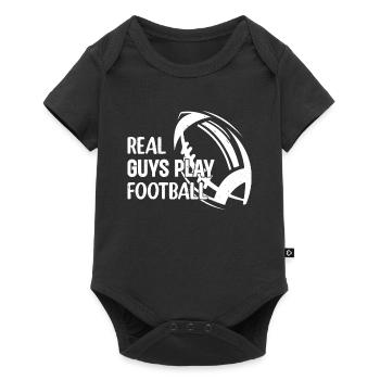 Real guys play Football - American Football Player - Baby Premium Kurzarmbody - Schwarz - Vorne