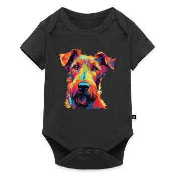 Watercolor Colorful Irish Terrier - Baby Premium short-sleeve bodysuit - black - Front