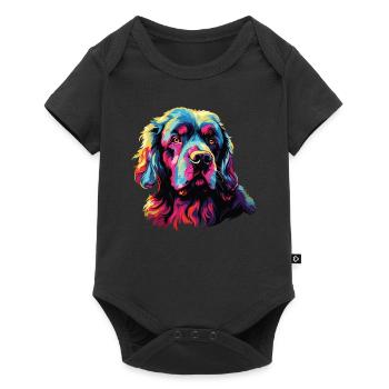 Watercolor Colorful Newfoundland - Baby Premium short-sleeve bodysuit - black - Front