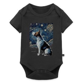 Bullterrier Starry Night - Baby Premium Kurzarmbody - Schwarz - Vorne