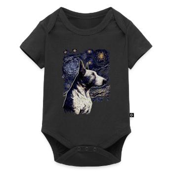 Bull Terrier Starry Night - Baby Premium short-sleeve bodysuit - black - Front