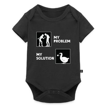 Dodo Bird Lover Mon Problème Mon Pictogramme Papa Maman - Body à manches courtes Premium Bébé - noir - Devant