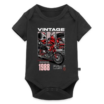Vintage Motorcycle Bikers Motorbike Birthday 1988 - Baby Premium short-sleeve bodysuit - black - Front