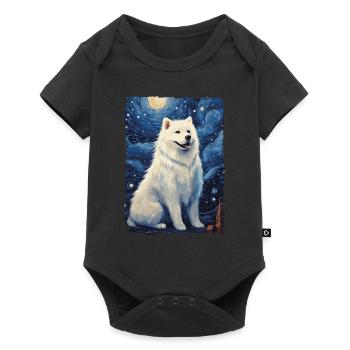 Samoyed Starry Night - Baby Premium Kurzarmbody - Schwarz - Vorne