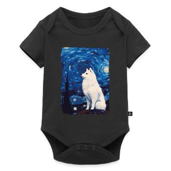 Samoyed Starry Night - Baby Premium Kurzarmbody - Schwarz - Vorne