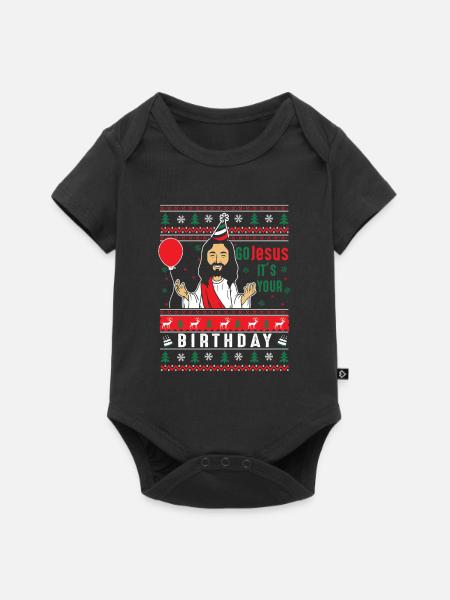 Go Jesus It's Your Birthday - Baby Premium Kurzarmbody - Schwarz