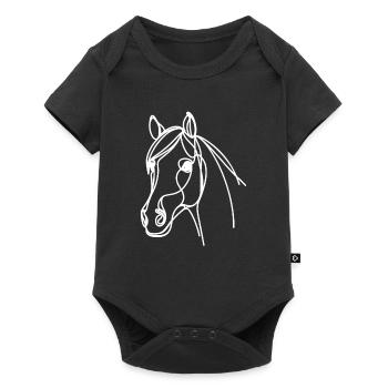 Linie Art Dad Mama - Holsteiner - Baby Premium Kurzarmbody - Schwarz - Vorne