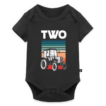 2e anniversaire tracteur 2 ans chemise d’anniversaire - Body à manches courtes Premium Bébé - noir - Devant