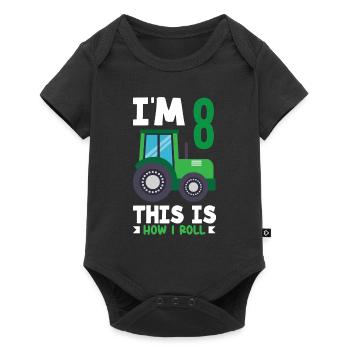 1er anniversaire tracteur 1 an anniversaire chemise - Body à manches courtes Premium Bébé - noir - Devant