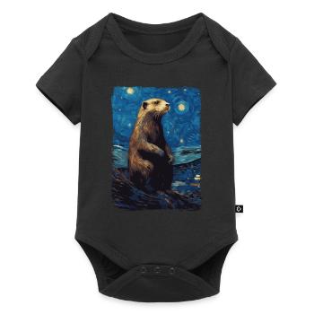 Loutre Nuit étoilée - Body à manches courtes Premium Bébé - noir - Devant