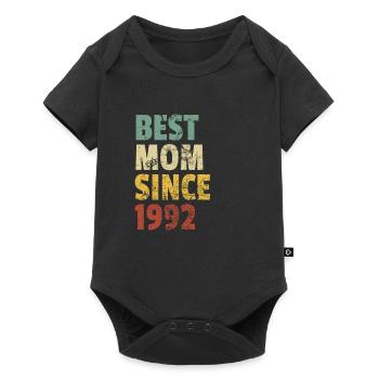 Beste Mutter seit 1992 Muttertags-Slogan-Zitat - Baby Premium Kurzarmbody - Schwarz - Vorne