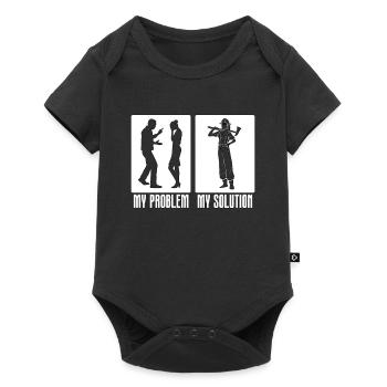 Chief Firefighter My Problem My Pictogram Dad Mom - Baby Premium short-sleeve bodysuit - black - Front