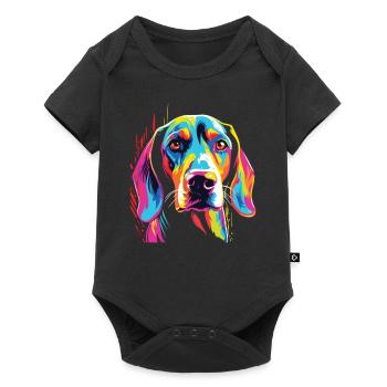 Aquarelle colorée arbre Walker Coonhound - Body à manches courtes Premium Bébé - noir - Devant