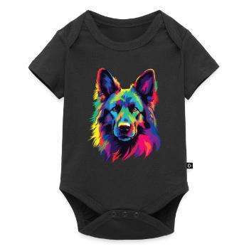 Watercolors Colorful Belgian Tervuren - Baby Premium short-sleeve bodysuit - black - Front